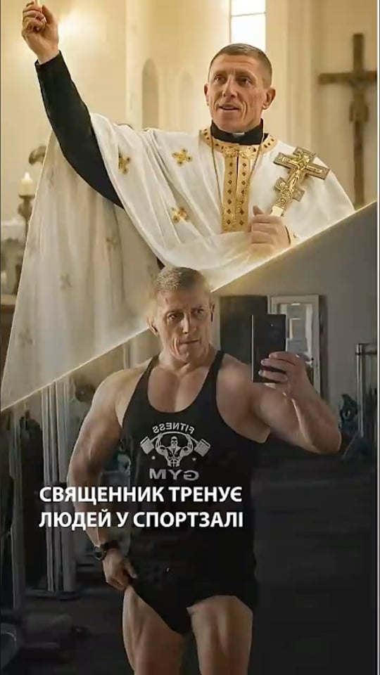 Священник зі Львівщини після ранкової молитви в церкві тренує людей у спортзалі