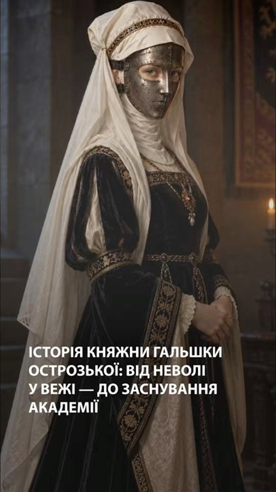 Гальшку Острозьку, за переказами, чоловік змусив ховати вроду під маскою