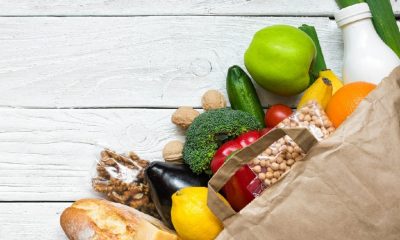 paper bag with healthy food