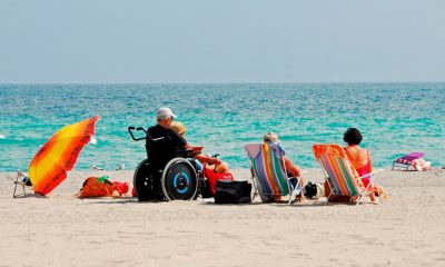 wheelchair on beach