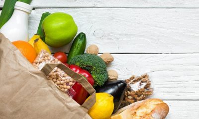 paper bag with healthy food