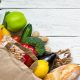 paper bag with healthy food